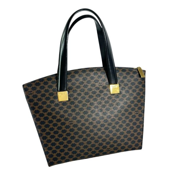 CELINE Vintage Black Canvas Macadam Tote Bag Made in Italy Authenticated - Picture 11 of 15